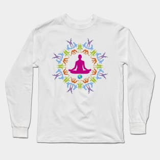 Yoga Asana Mandala Long Sleeve T-Shirt